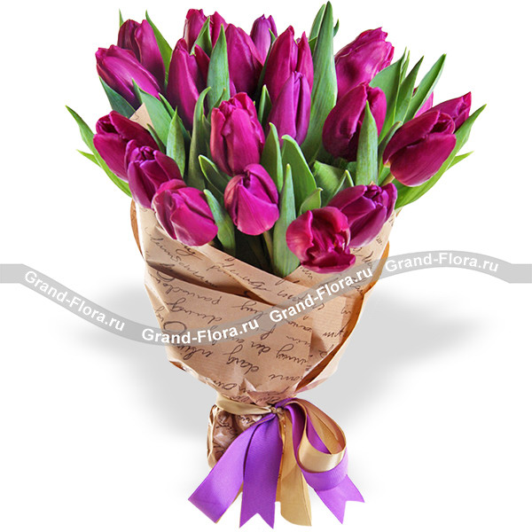 Венеция - букет из тюльпанов фиолетового цвета